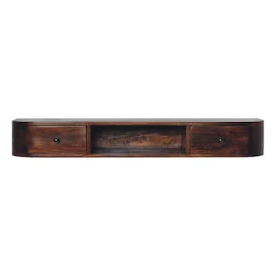 Artisan Furniture Solid Wood Lunar 2 Drawer Floating Console, Wall Mounted in Brown - N/A