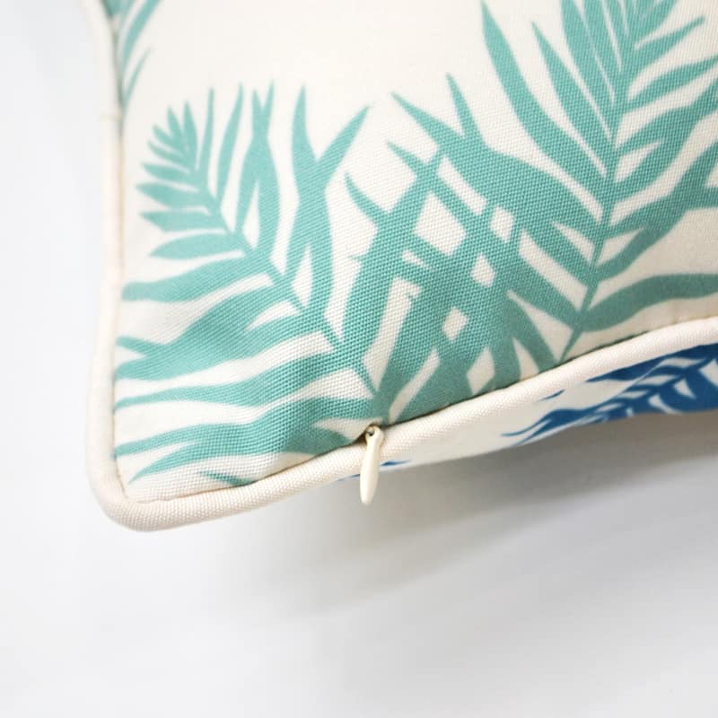 Jiti Outdoor Contrast Color front and Back Double Palm Leaves Patterned Small Pillows 16 x 16