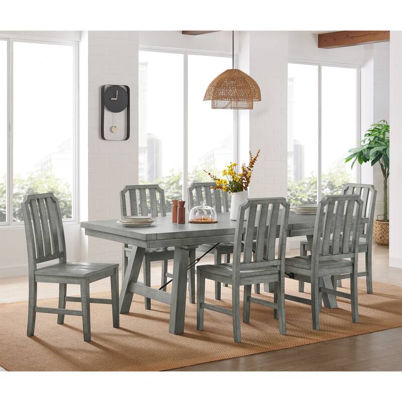 Beach House Solid Wood Dove Grey Ladderback Dining Chair (Set of 2) On Sale Bed Bath