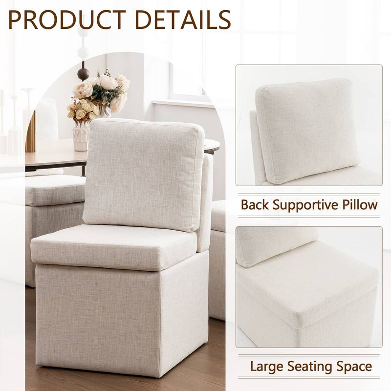 Upholstered Armless Dining Chair, Parsons Chair