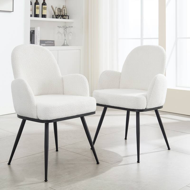 Fabric Upholstered Dining Chairs Set of 2/4 with Arms - 34.8"H x 23.2"W x 22.8"D