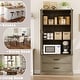 preview thumbnail 12 of 12, Kitchen Cabinet with Drawers and Door Cabinets, High Pantry Cabinets for Kitchen, Dining Room, Living Room - 28.9x15.2x64.6in