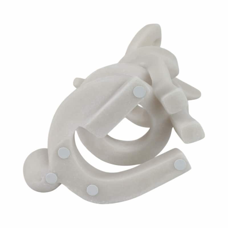 Resin Bunny Sculpture Modern Decorative Figurine Accent - 16" White - 10" x 8" x 16"