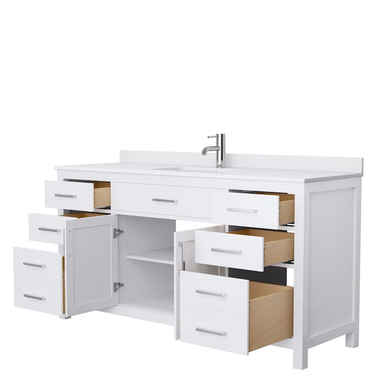 Beckett 66 Inch Single Vanity, Cultured Marble Top