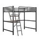 preview thumbnail 16 of 15, Full Size Loft Metal&MDF Bed with Desk and Shelf