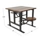 preview thumbnail 30 of 37, Brown Teak Wood Dining Table with Two, Four or Eight Attached Seats