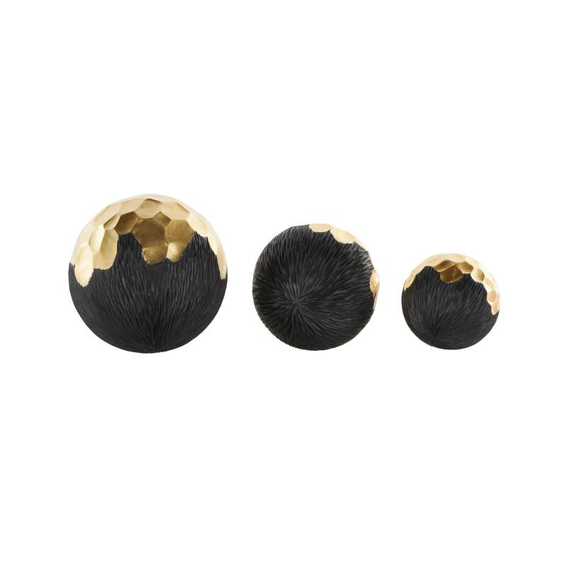 Gold or White Resin Decorative Orbs & Vase Filler with Varying Sizes (Set of 3)