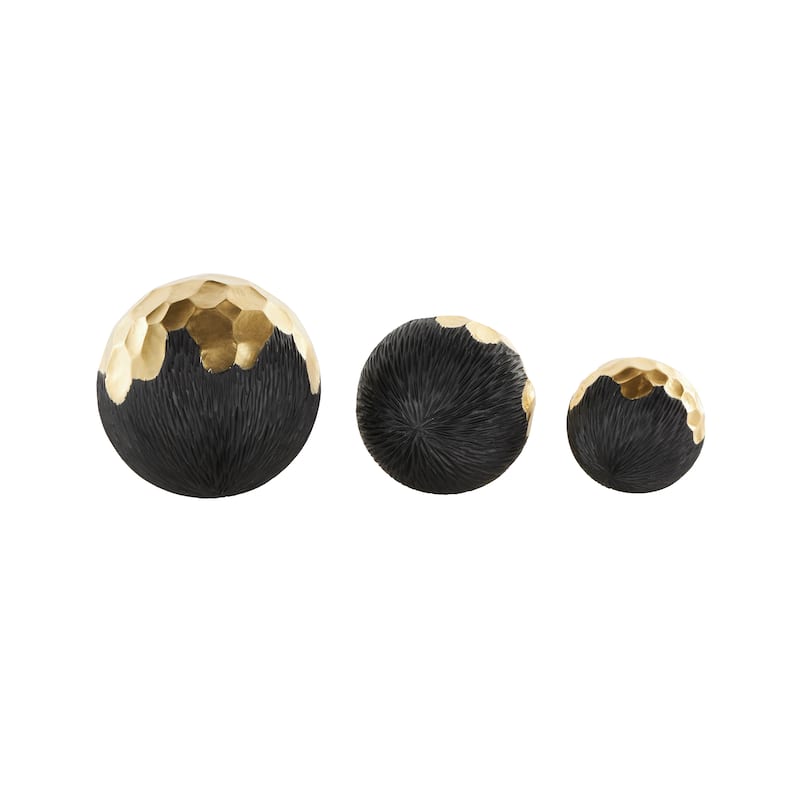 Resin Decorative Orbs & Vase Filler with Varying Sizes - Set of 3 Gold or White - Roche River Decor