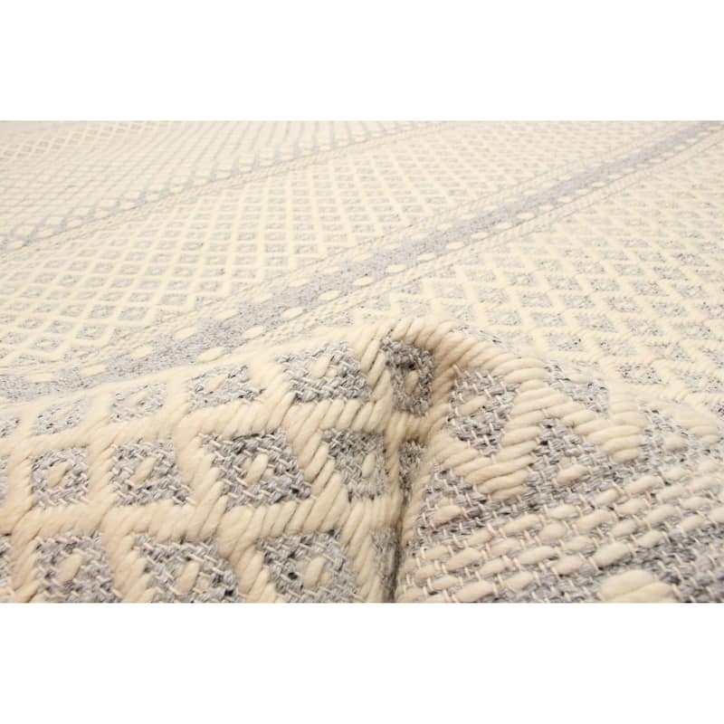 ECARPETGALLERY Hand Tufted Sienna Cream Wool Rug - 6'6 x 9'8
