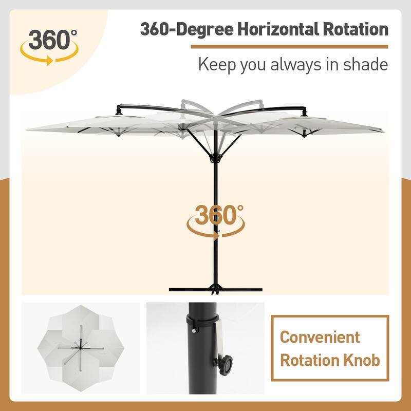 COSIEST 10ft Outdoor Offset Hanging Umbrella Patio Umbrella