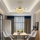 preview thumbnail 26 of 26, 48 in. Indoor Modern Ceiling Fan with Light Gold Retractable Crystal Chandelier Fan with Remote for Kitchen Living Room