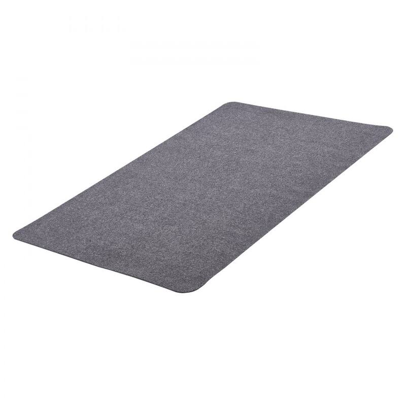 Dark Grey Gaming Chair Mat 55x35 in Polyester Non-Slip Floor Protector
