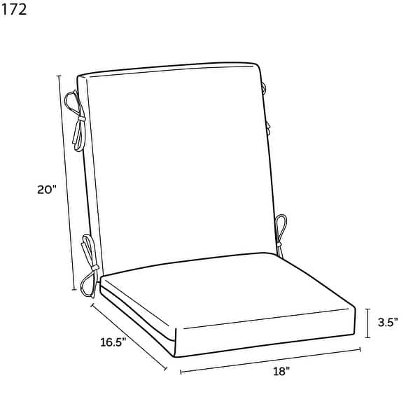 dimension image slide 0 of 2, Arden Selections Outdoor Dining Chair Cushion
