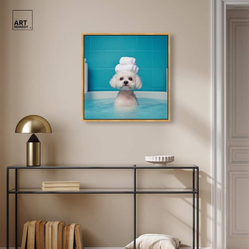 Fluff in the Tub Canvas by Art Remedy