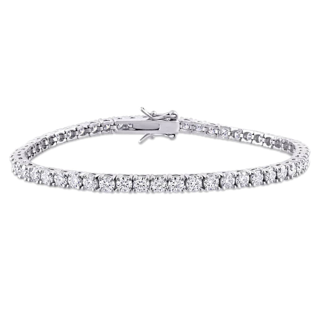 Miadora Sterling Silver 5 5/8ct TGW Moissanite Tennis Bracelet - 7 in x 3 mm x 3 mm