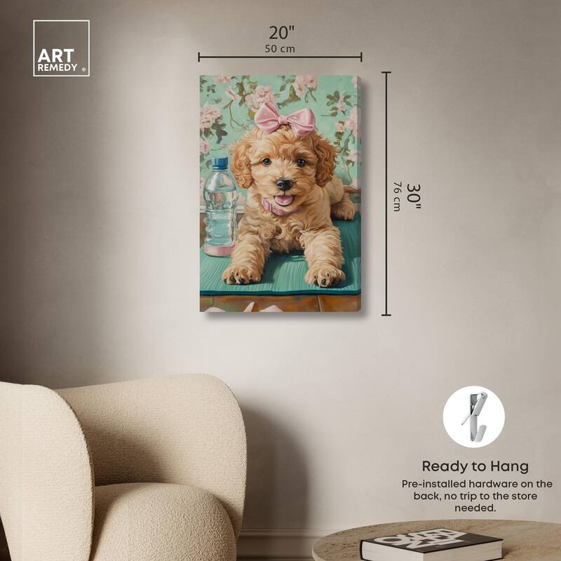 Goldendoodle Dainty Yoga Canvas by Art Remedy, Gallery Wrapped