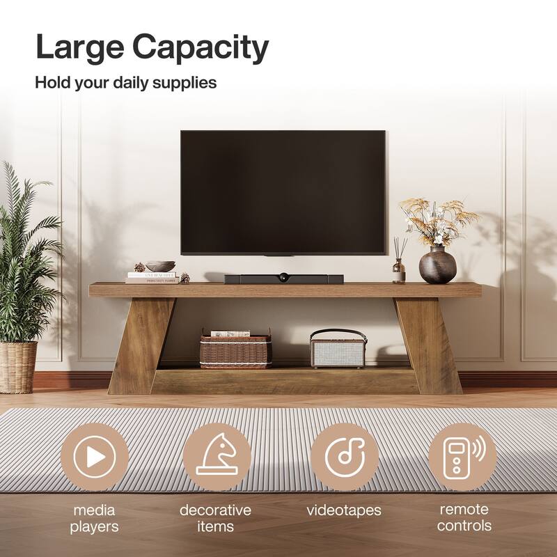 63" TV Stand for 55/60/65/75-Inch TVs, Extra Long Media TV Console