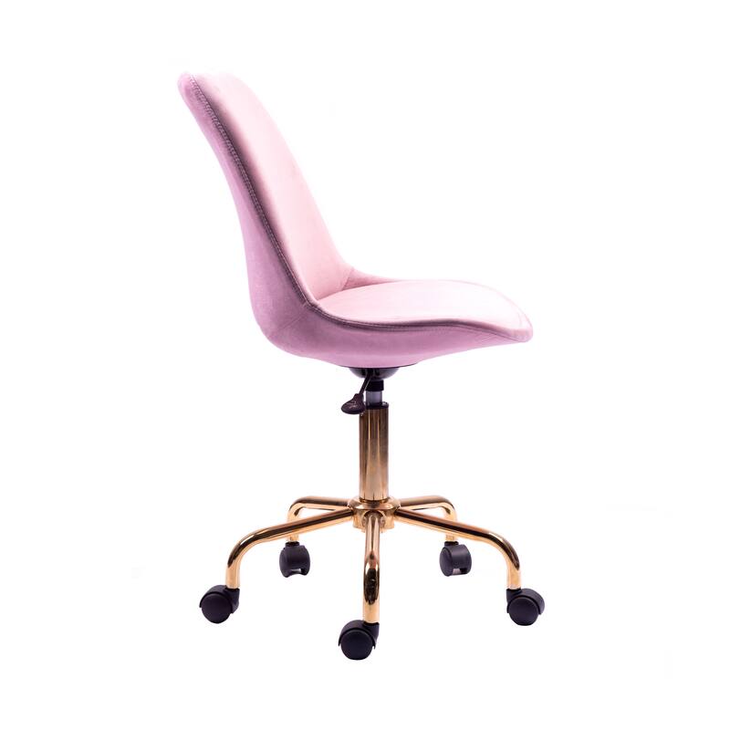 Porthos Home Ally Velvet Office Chair Gold Chrome Legs Gaslift Seat