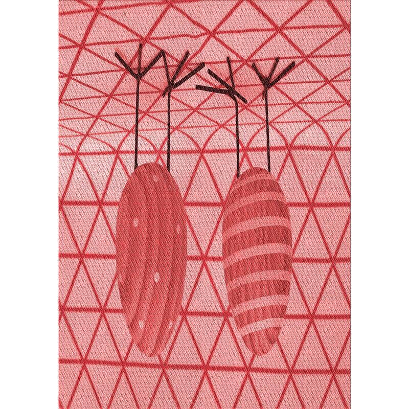 Ahgly Company Machine Washable Transitional Light Coral Pink Area Rugs