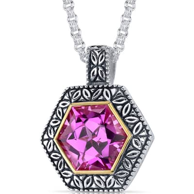 10 ct Pink Sapphire Pendant in Sterling Silver