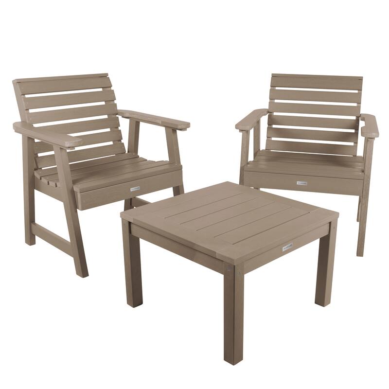 HIGHWOOD Weatherly Garden Chairs Conversation Set - Woodland Brown