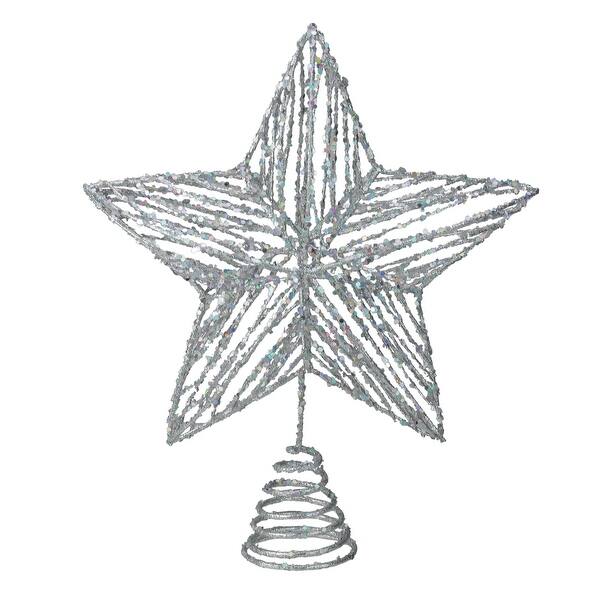 Shop 12 75 3d Silver Glittered Star Christmas Tree Topper Unlit