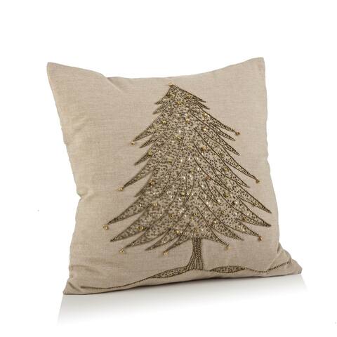 Beaded Xmas Tree Design Pillow