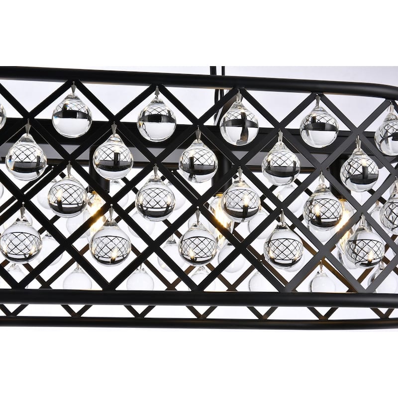 Royce Edge 7-Light Matte Black Chandelier - matte black (royal cut clear crystals)