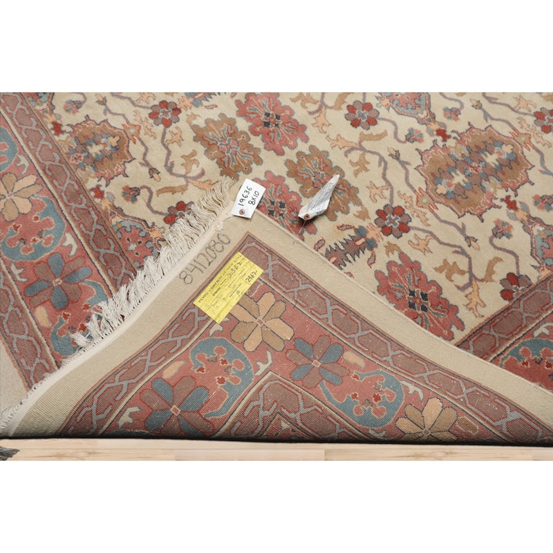 8x10 Hand Knotted Wool Ivory Jahan Old Plush Pile Pande Cameron Rug - 8' x 10'