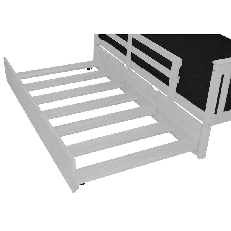 Pine Full Trundle Unit - White