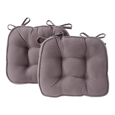 Hyatt Gray Indoor Reversible Microfiber Chair Pads (2-Pack)