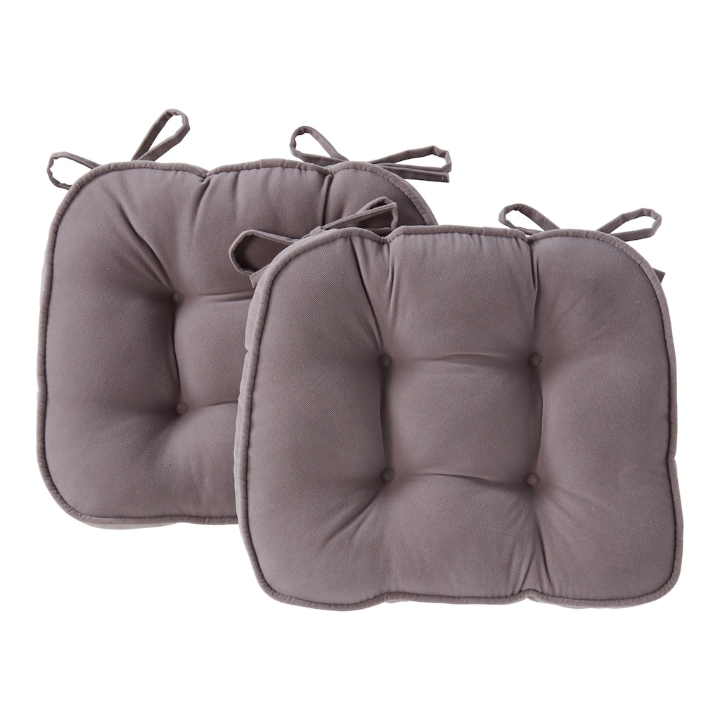 Hyatt Gray Indoor Reversible Microfiber Chair Pads (2-Pack)