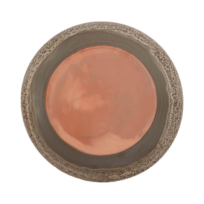 Terracotta Bowl Glazed Rustic Accent for Home Office - 7" Brown - 13" x 13" x 7"