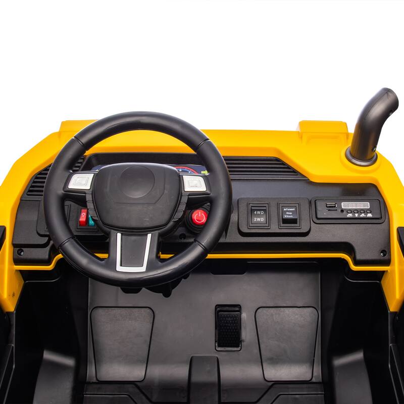 Kids Electric Ride-On Car-Spacious 3-Seater,Powerful 4-Motor Drive,Parental Remote Control,Led Lights