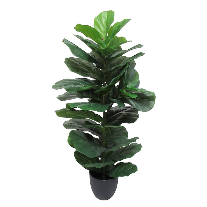 3.5ft Real Touch Artificial Fiddle Leaf Fig Tree Plant in Black Pot - 40" H x 20" W x 20" DP