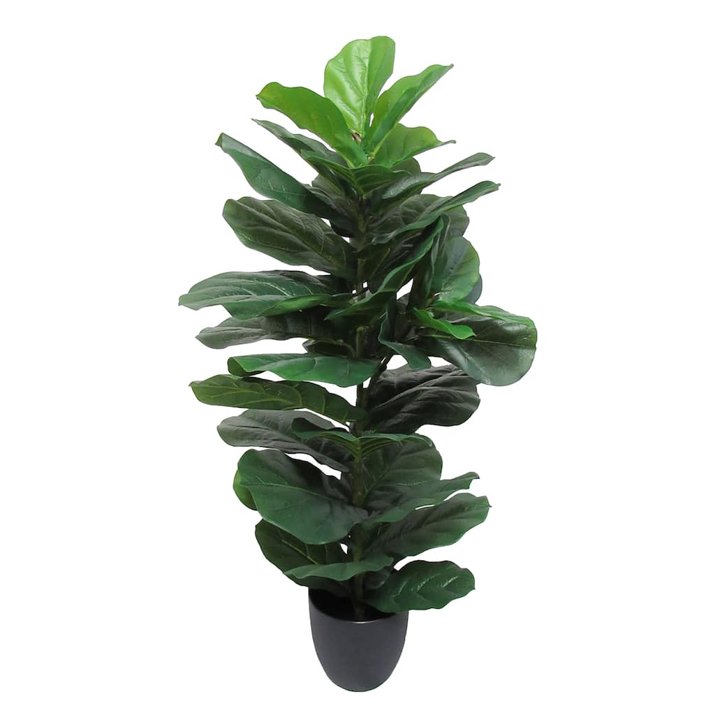 3.5ft Real Touch Artificial Fiddle Leaf Fig Tree Plant in Black Pot - 40" H x 20" W x 20" DP