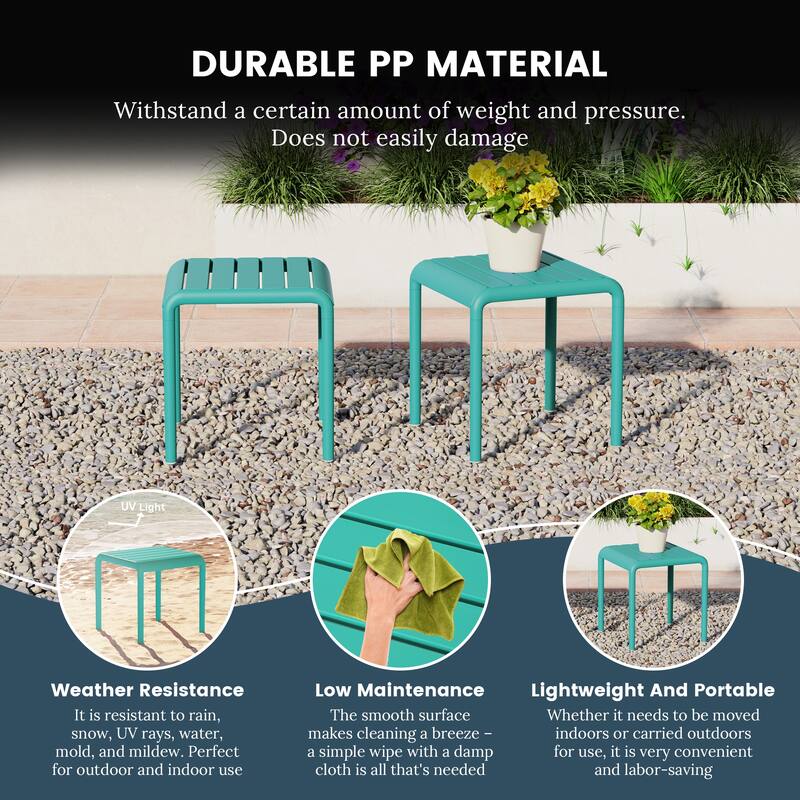 Frond and Form Square Outdoor Side Table (Set of 2)