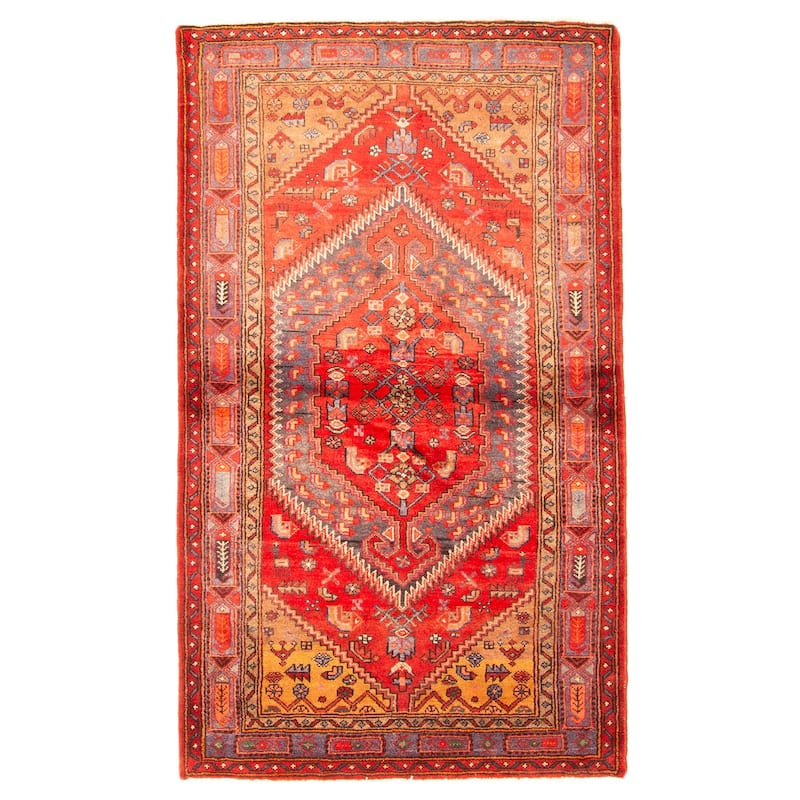 ECARPETGALLERY Hand-knotted Andelz Red Wool Rug - 4'2 x 7'1