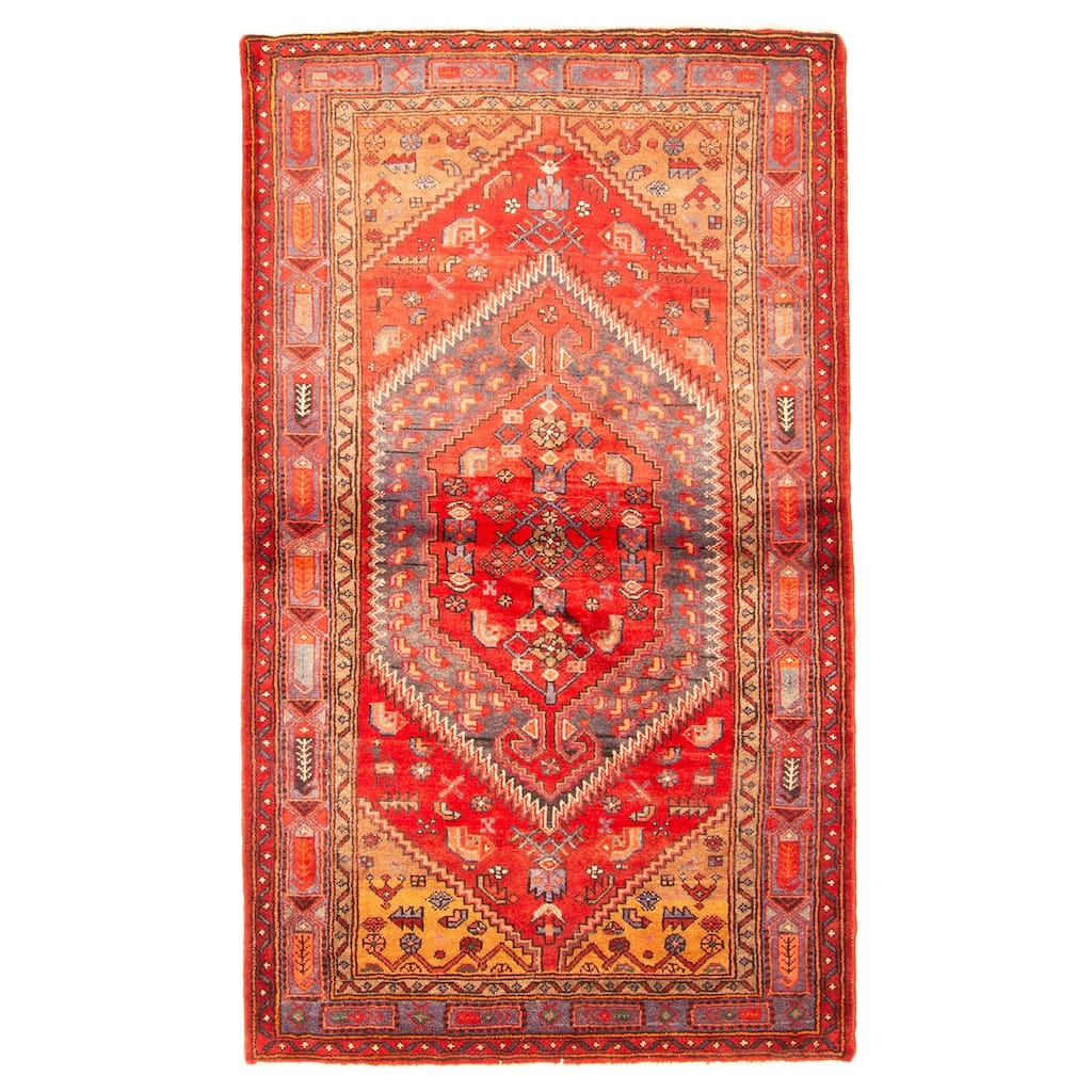 ECARPETGALLERY Hand-knotted Andelz Red Wool Rug - 4'2 x 7'1