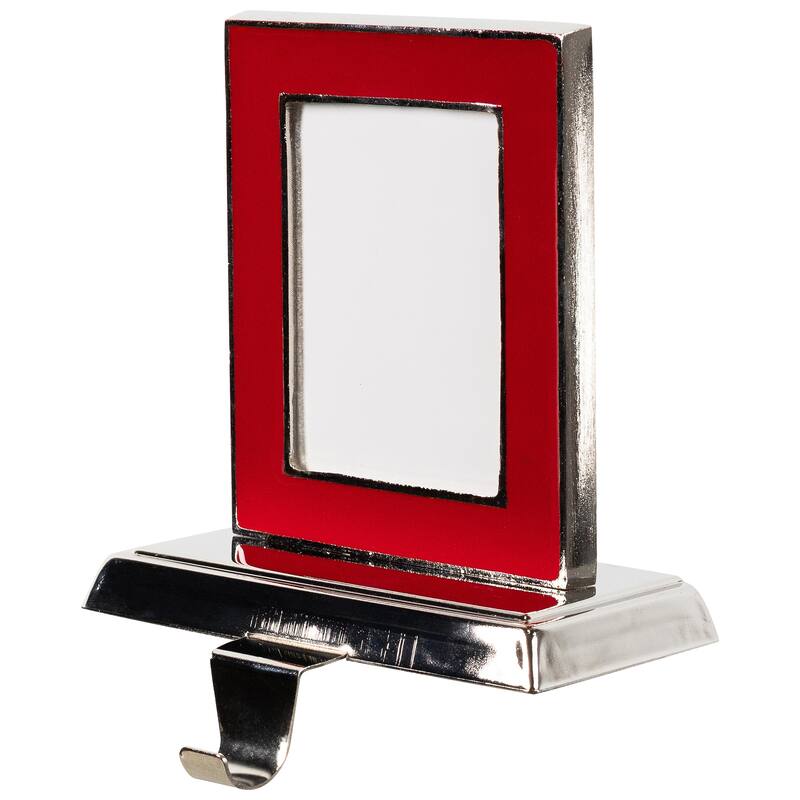 Photo Frame Christmas Stocking Holder - 5.25" - Silver and Red