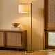 preview thumbnail 41 of 46, Brightech Montage Modern 60 in. Contemporary Arc LED Color Adjusting Floor Lamp with White Fabric Drum Shade