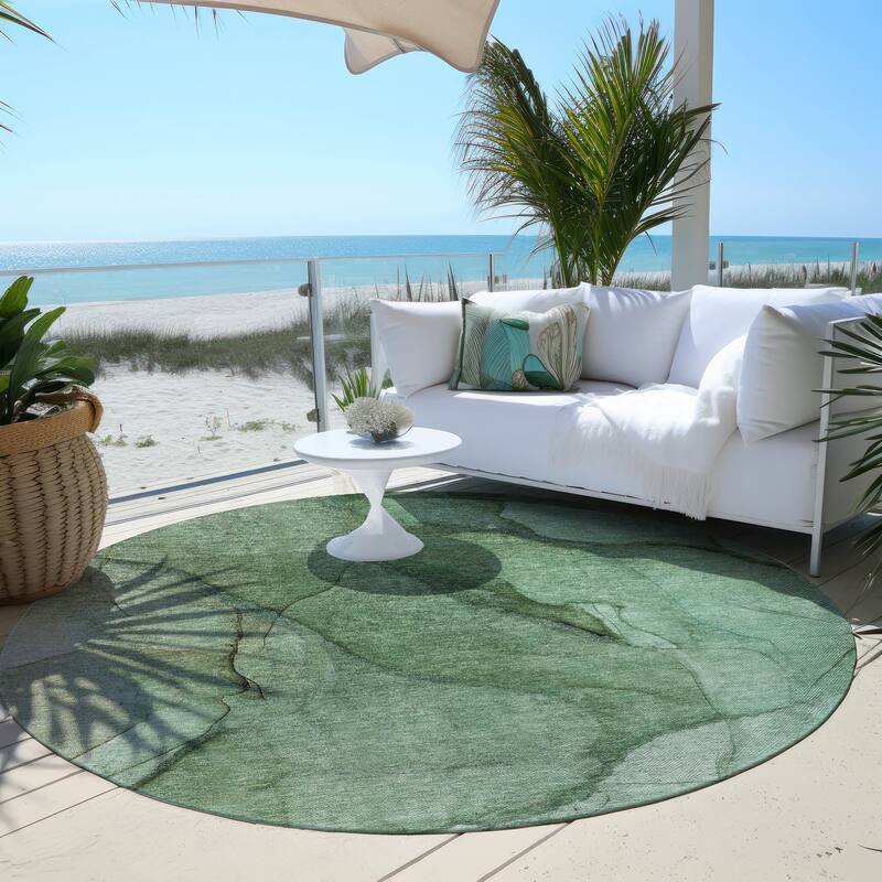 Machine Washable Indoor/ Outdoor Chantille Contemporary Abstract Rug