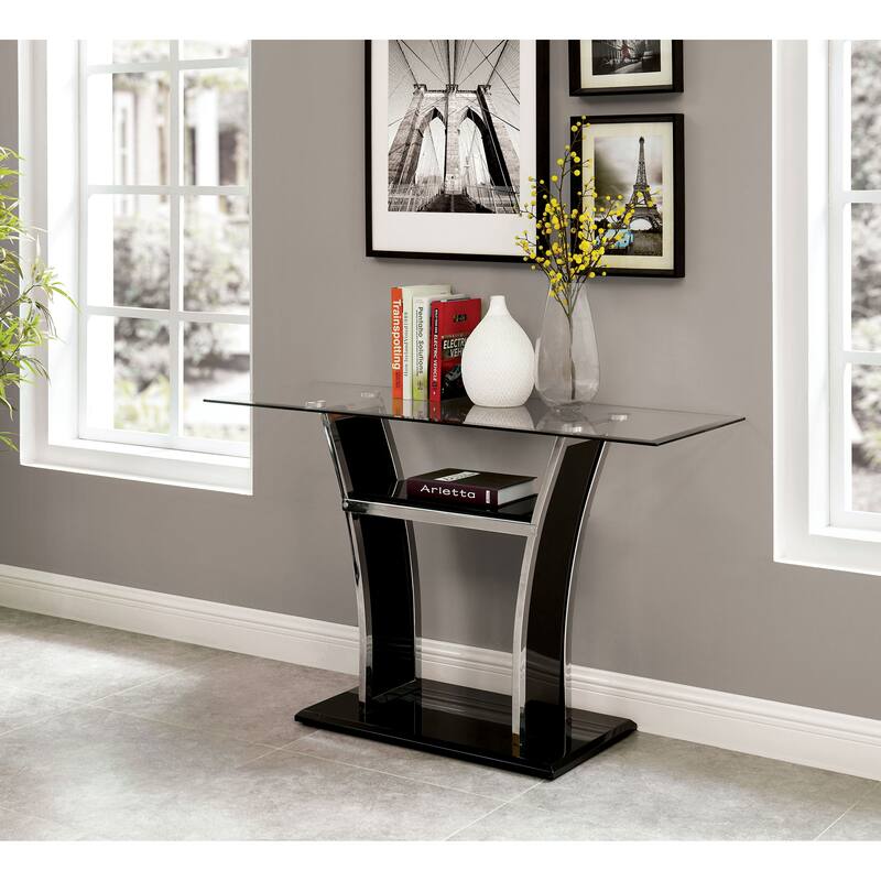 Bofi Modern 48-inch Metal 2-Shelf Sofa Table by Furniture of America - Black