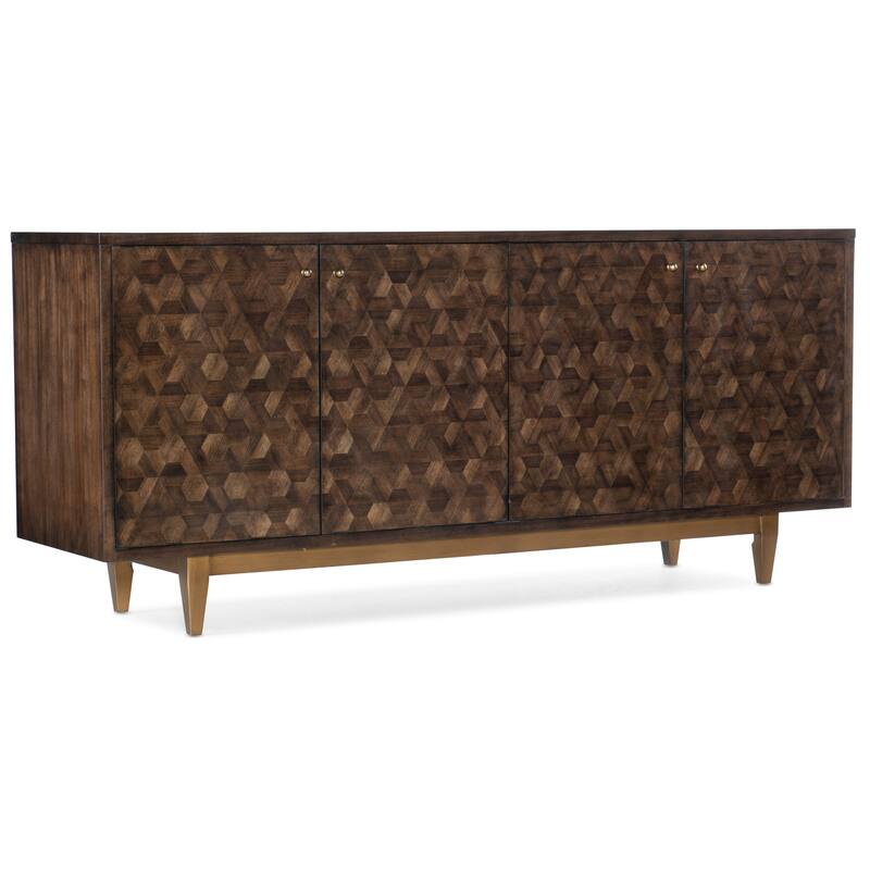 Hooker Furniture Alpine 78" Wide Marquetry Patterned Credenza - Medium Wood
