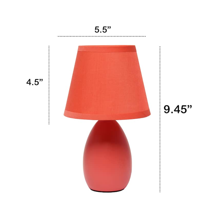 9.45" Petite Oblong Lamp 2 Pack Set w Matching Fabric Shade