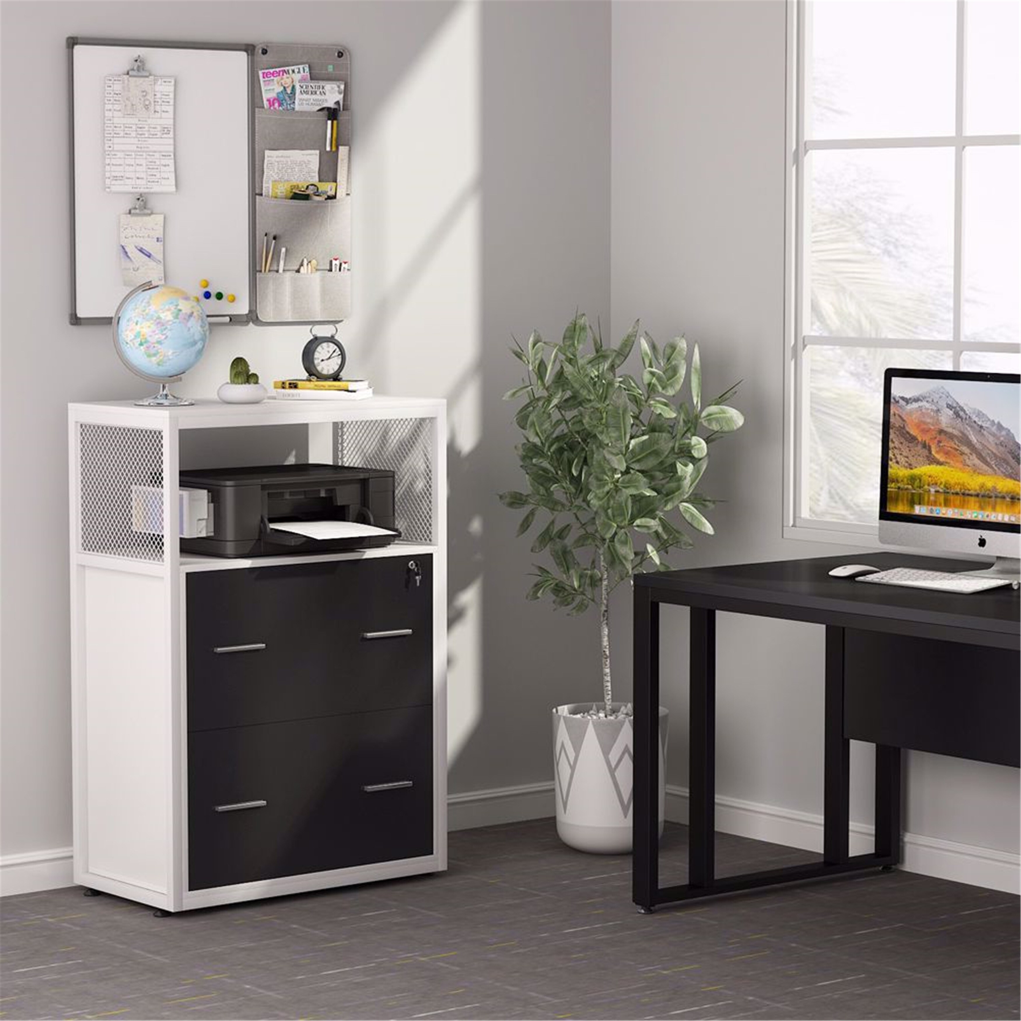 Large Modern Filing Cabinet 2 Drawers Lateral File Cabinet With Lock On Sale Overstock 30644978