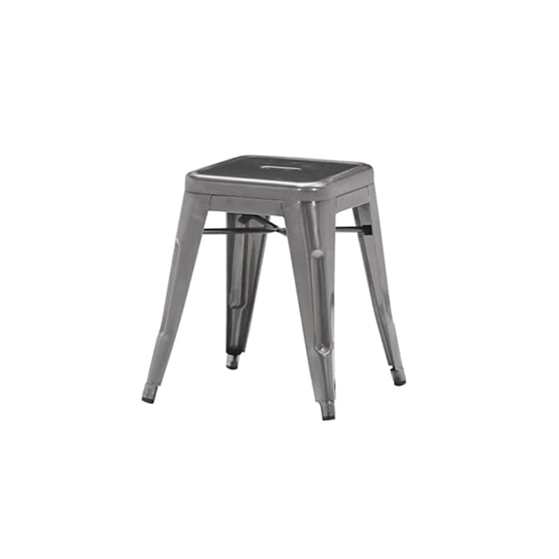 (Set of 2) Williston Modern Industrial Gunmetal Steel Low Stackable Dining Stool