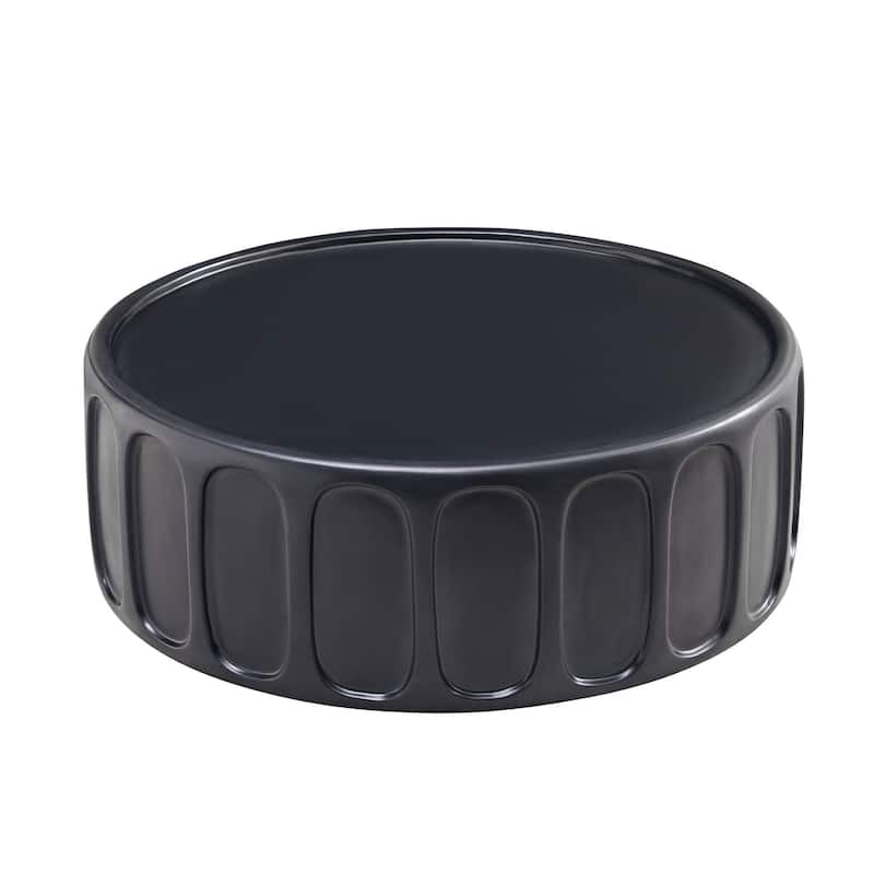 35.43'' Round Center Coffee Table For Living Room Fiberglasstable,Modern Design Coffee Table For Office,Apartment - Black
