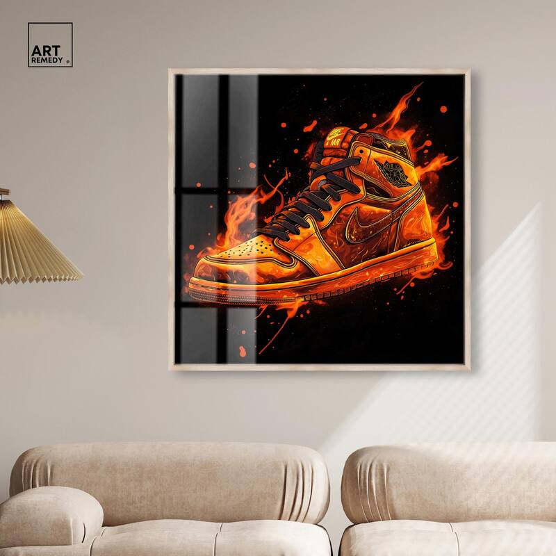 Jumpman on Fire I Shadowbox by Art Remedy
