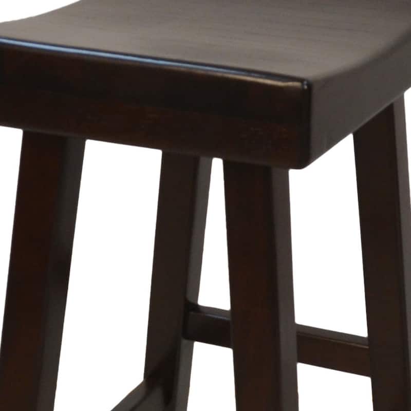 Modern Solid Wood Bar Stool with Footrest, Armless and Backless Design for Kitchen or Dining Room